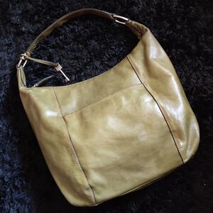 Fossil Leather Olive Green Hobo Shoulder Bag